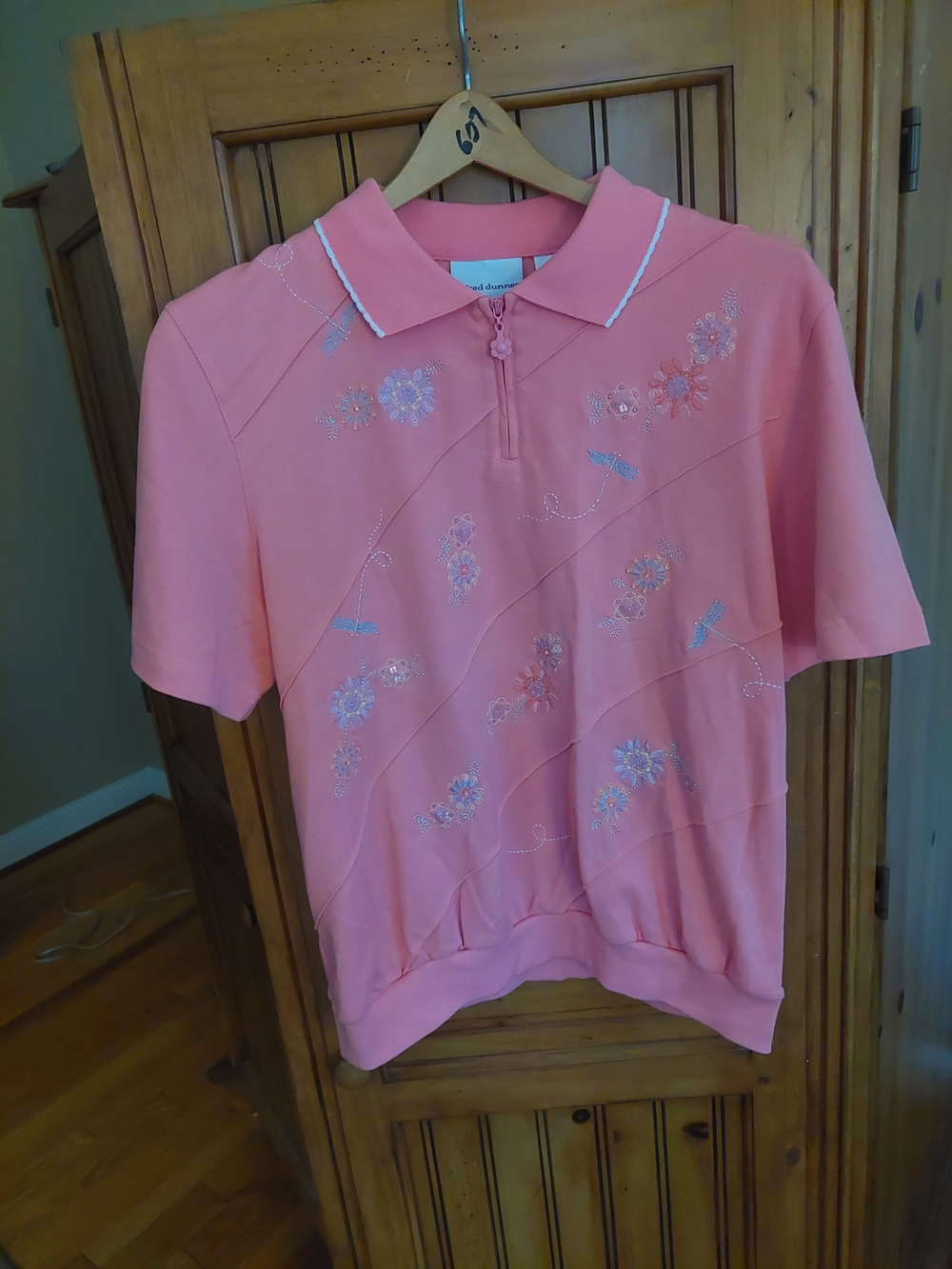 Alfred Dunner Peach Embroidered Top